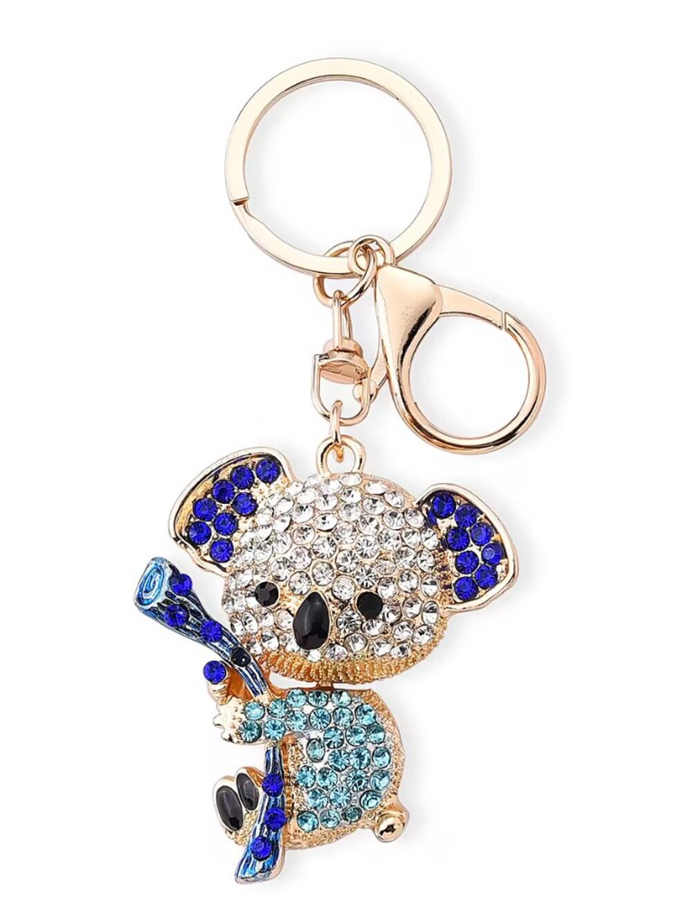 Multi Color Kaola Austrian Crystal, Enameled Keychain in Goldtone - NEW
